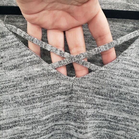 Ruby Rd. 3x Caged Neck Sweater Womens Plus Heathered Gray Black 3/4 Sleeve - Picture 8 of 12